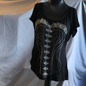 Torrid corset print tee